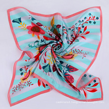 Flower print handkerchief wholesale hijab christmas silk scarf